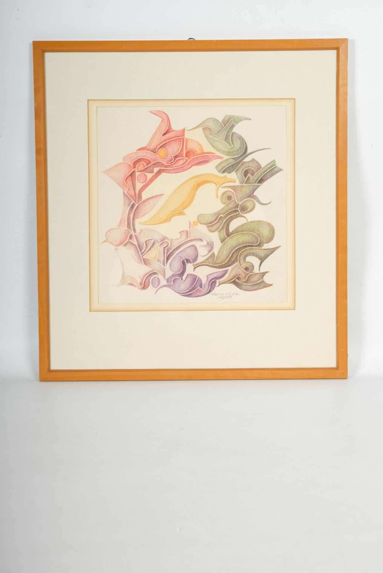 KLEE Fritz (ca. 1890-1990) Abstrakt, organische Formen in bunten Farben, an einen Tanz erinnernd. - Bild 2 aus 3