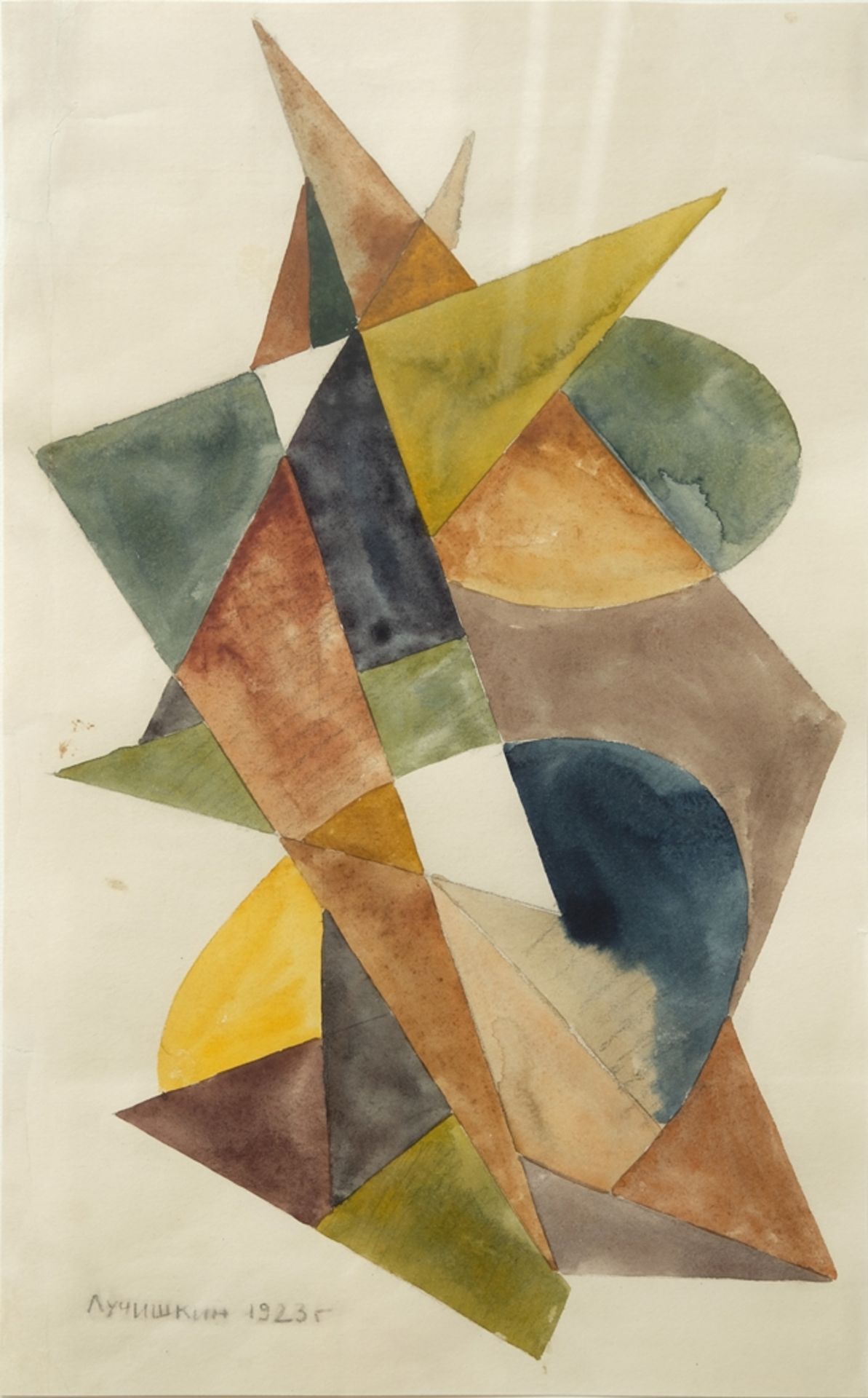 Luciskin, Sergej A. (1902-1989) Abstract Composition, 1923, Watercolour in warm earth and green ton