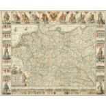 Landkarte Germania, Faksimile nach Jodocus Hondius. Auf der Karte ist "Claes Janssen Visscher 1621"