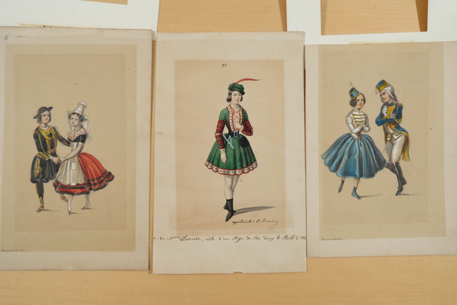 Franceschini, Vincenzo (1812-1884), Traditional costumes, three watercolours over pencil on paper.  - Image 4 of 5