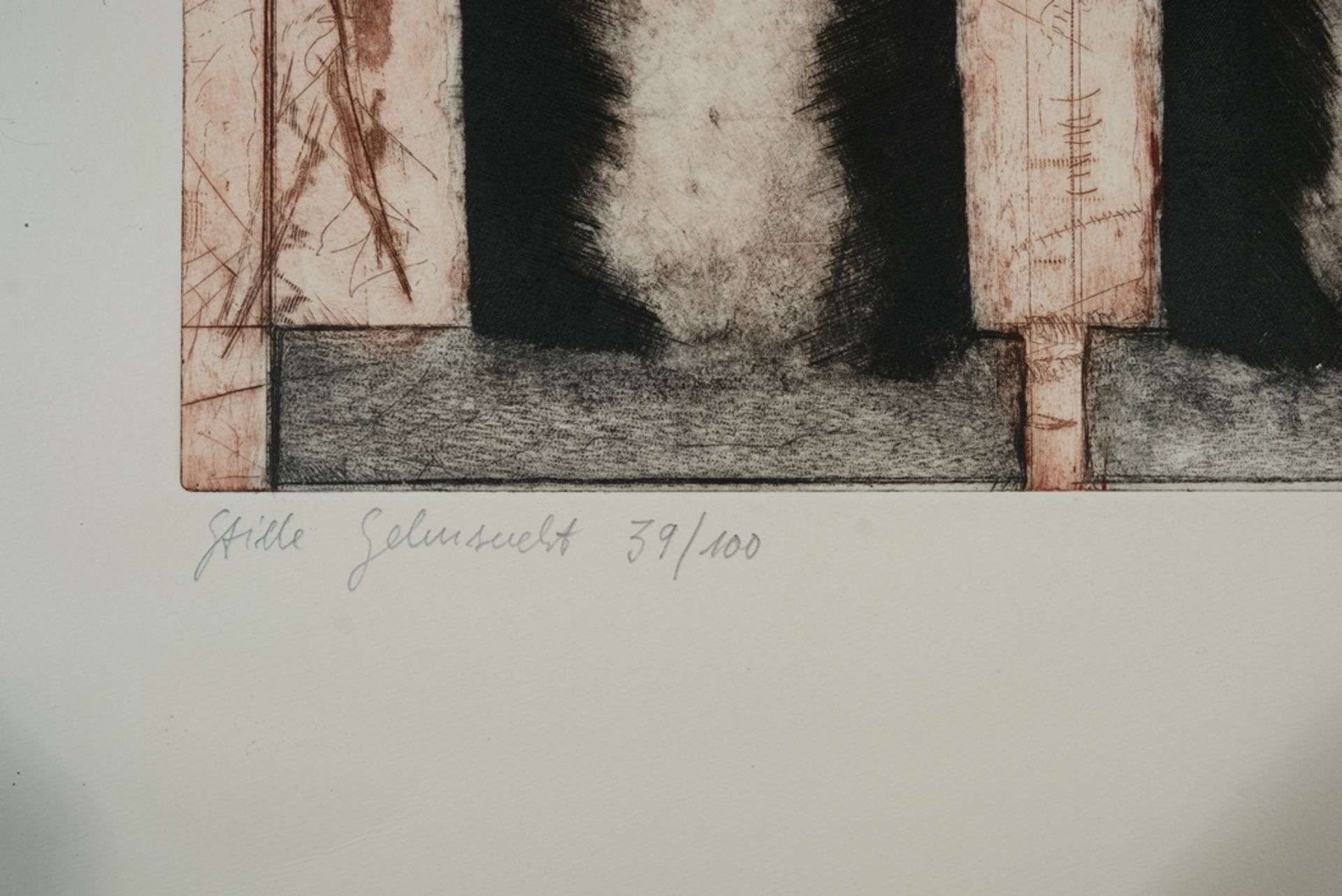 Zirkelbach, Helmut Anton (geboren 1962) "Stille Sehnsucht", Radierung in drei Farben, Schorndorfer  - Bild 3 aus 4