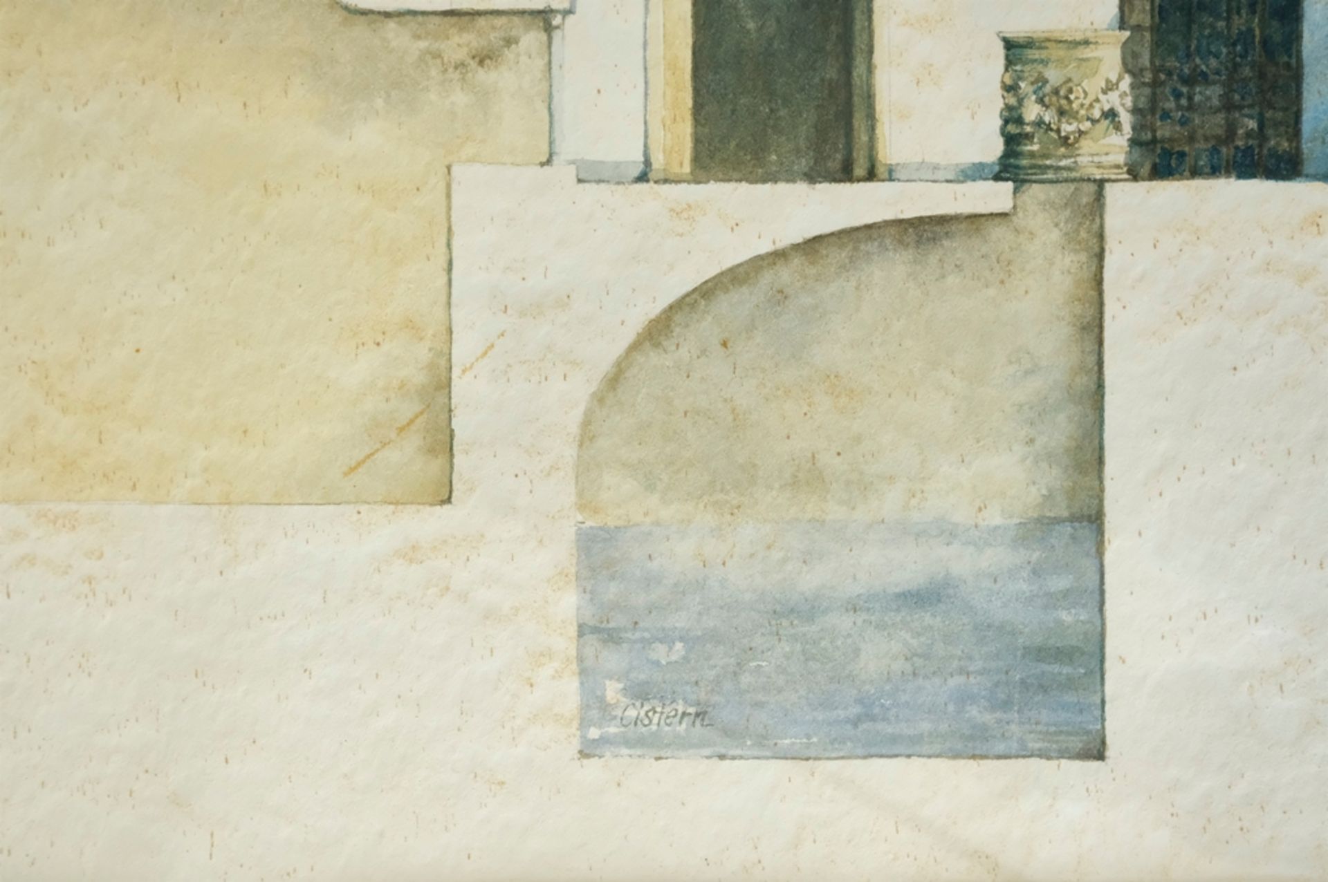 Böckmann, Bengt (born 1937) "Estate" under pine trees, cross-section of a house with columns, a fig - Image 4 of 4