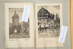 89 Postkarten Konstanz, Album Nr. 15, Sammelschwerpunkt 'Künstlerpostkarten', Jahrhundertwende.