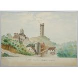 Giroux, André (1801-1879) "Castell Rosselo", watercolour. 