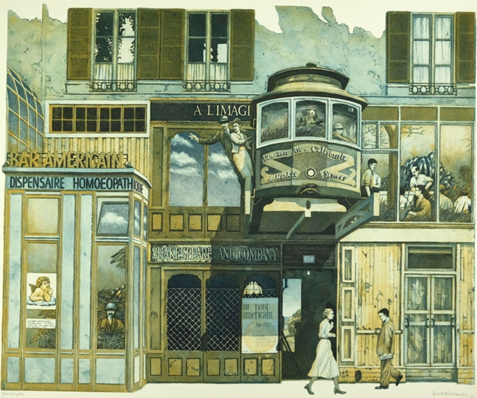 Böckmann, Bengt (born 1937) Department shop facade in Paris, 1973, lithograph.