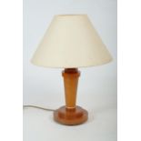 Table lamp made of bentwood, with cream-coloured lampshade, around 1965.