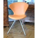 Design chair, Tonon Concept 902 with metal feet, curved shape, design Martin Ballendat (1958 Bochum