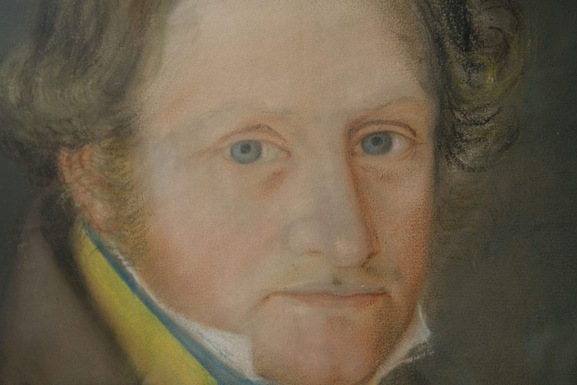 Unknown portrait painter (around 1850), German portrait in traditional costume, pastel with chalk o - Image 3 of 5