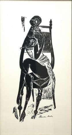 Hansen-Bahia, Karl Heinz (1915 - 1978), Frauenakt, ohne Jahr, Holzschnitt.