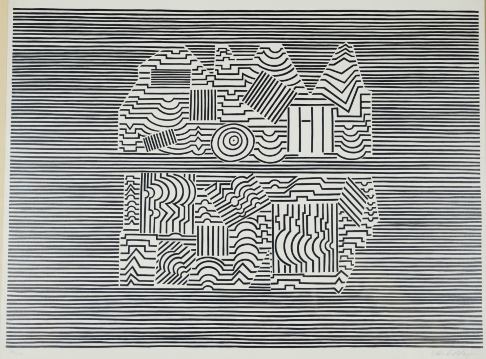 Vasarely, Victor (1906- 1997) "Photographisme", 1951, screenprint on card. - Image 2 of 4