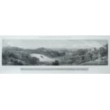 Rheinfall "Panorama de la Chute du Rhin", 1850, Stahlstich. Rheinfall mit Schloss Laufen. Im Hinter