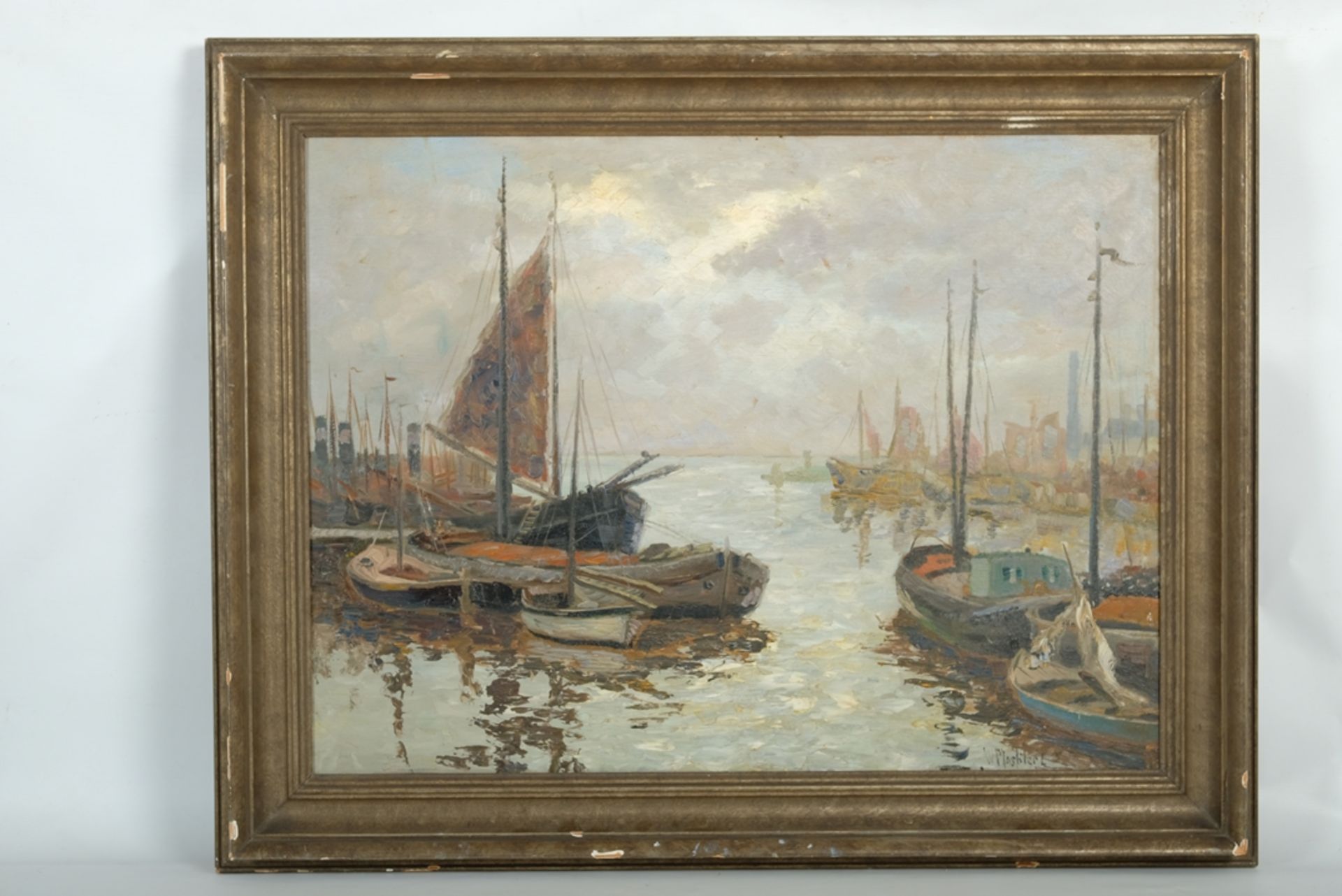 Mosblech, Carl Wilhelm (1868-1934) Schiffe, ohne Jahr, Öl auf Holz. - Bild 2 aus 5