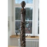Goddess of fertility from Africa, ironwood sculpture, hand-carved. 