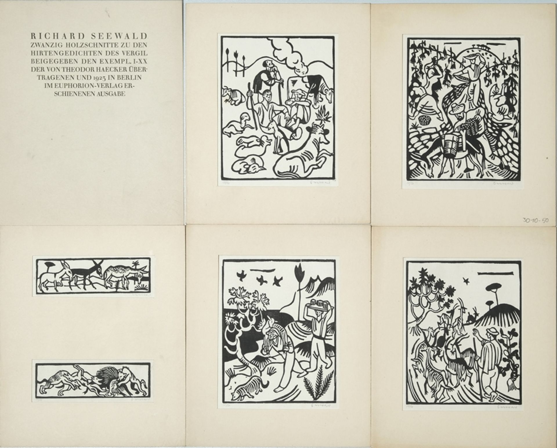 Seewald, Richard (1898-1976), Six woodcuts to the pastoral poems of Virgil, 1923.