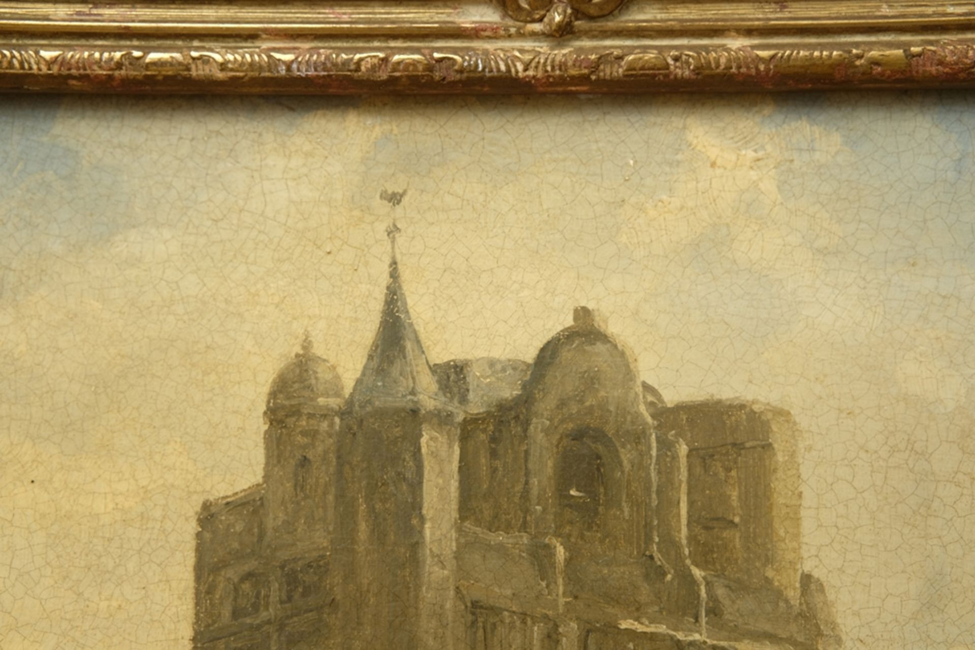 Behr, Carel Jacobus (1812-1895) Stadtansicht Utrecht, Öl auf Leinwand. - Bild 6 aus 9