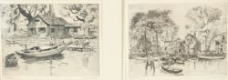 Barrymore, Lionel (1878-1954) "Point Pleasant" und "Old Bank", ohne Jahr, zwei Lithographien.