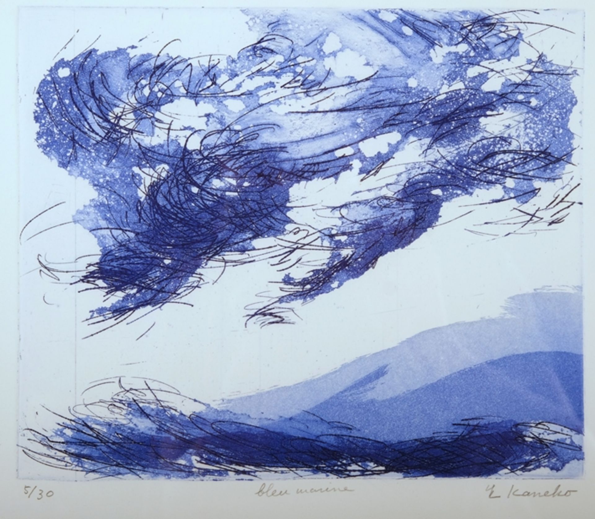 Kaneko, Nao (born 1985) "Bleu Marine", lithograph, 2018.