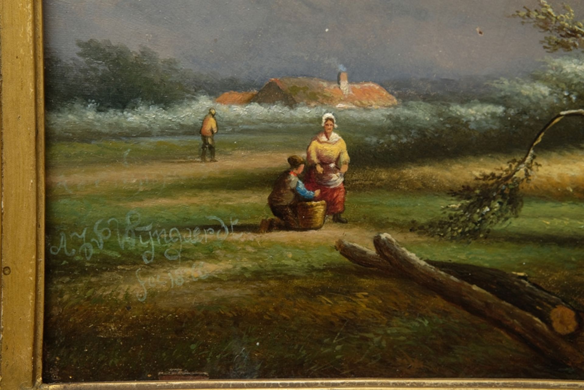 van Wijngaerdt, Anthonie Jacobus (1808-1887) Sturmgewitter, 1876, Öl auf Holz. - Bild 3 aus 7