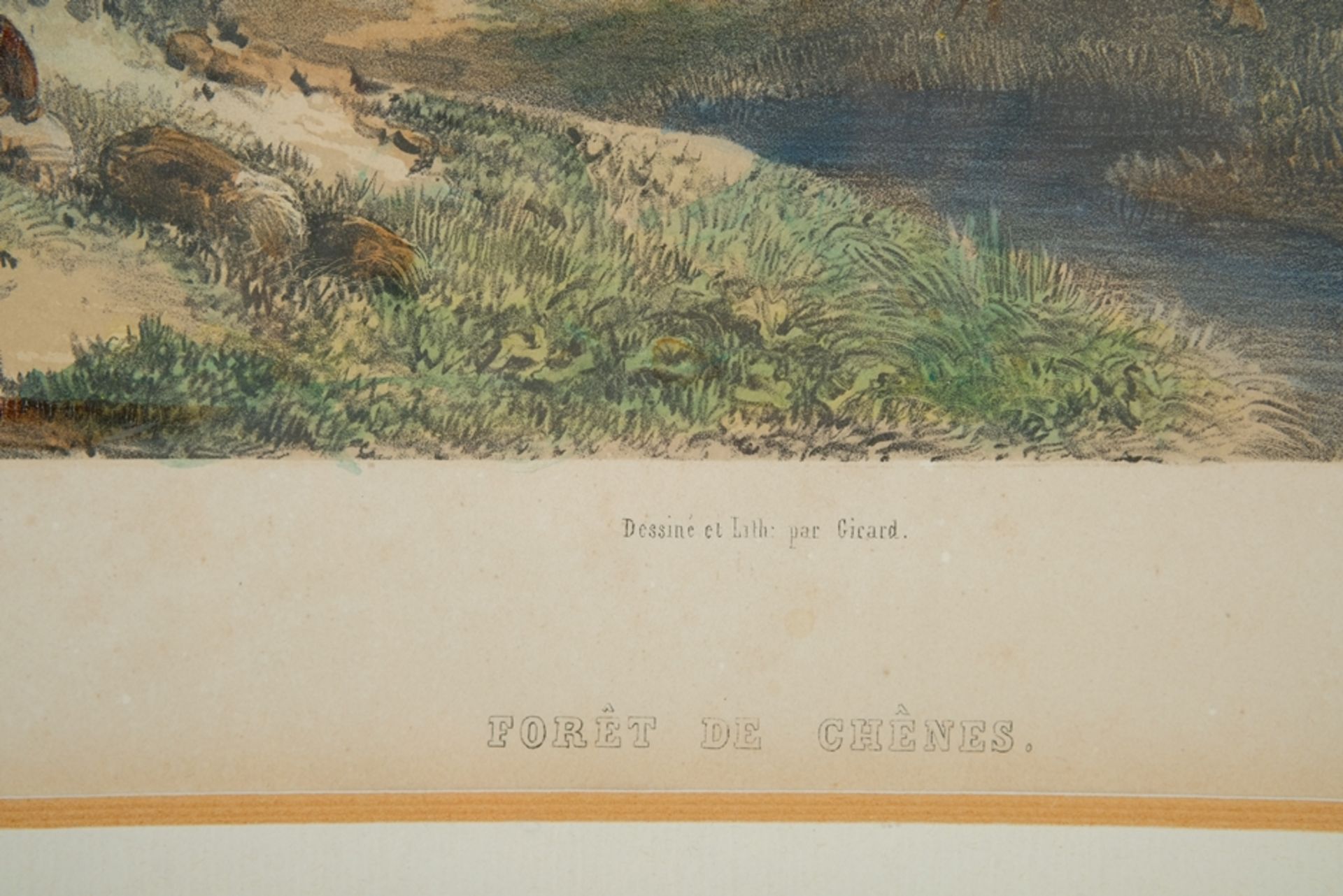 "Forêt de Chênes", Lithographie, um 1850.  - Bild 5 aus 5
