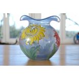 Artist glass Schmid-Jacquet: Vase with floral painting, 1994.