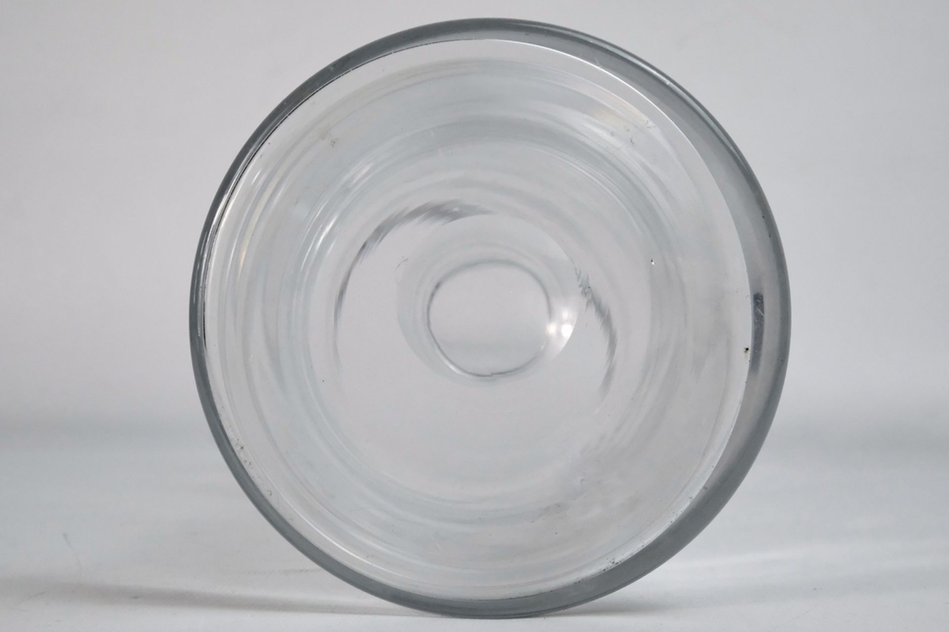 Handleless carafe, blown glass. Neck ring, wide base, cut out. - Image 2 of 2