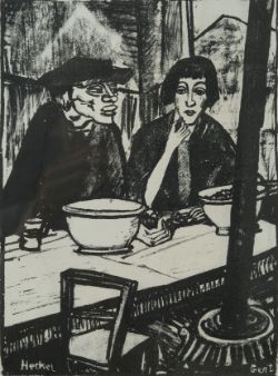 Heckel Erich (1883-1970), "In der Muschelstube II", Lithografie.