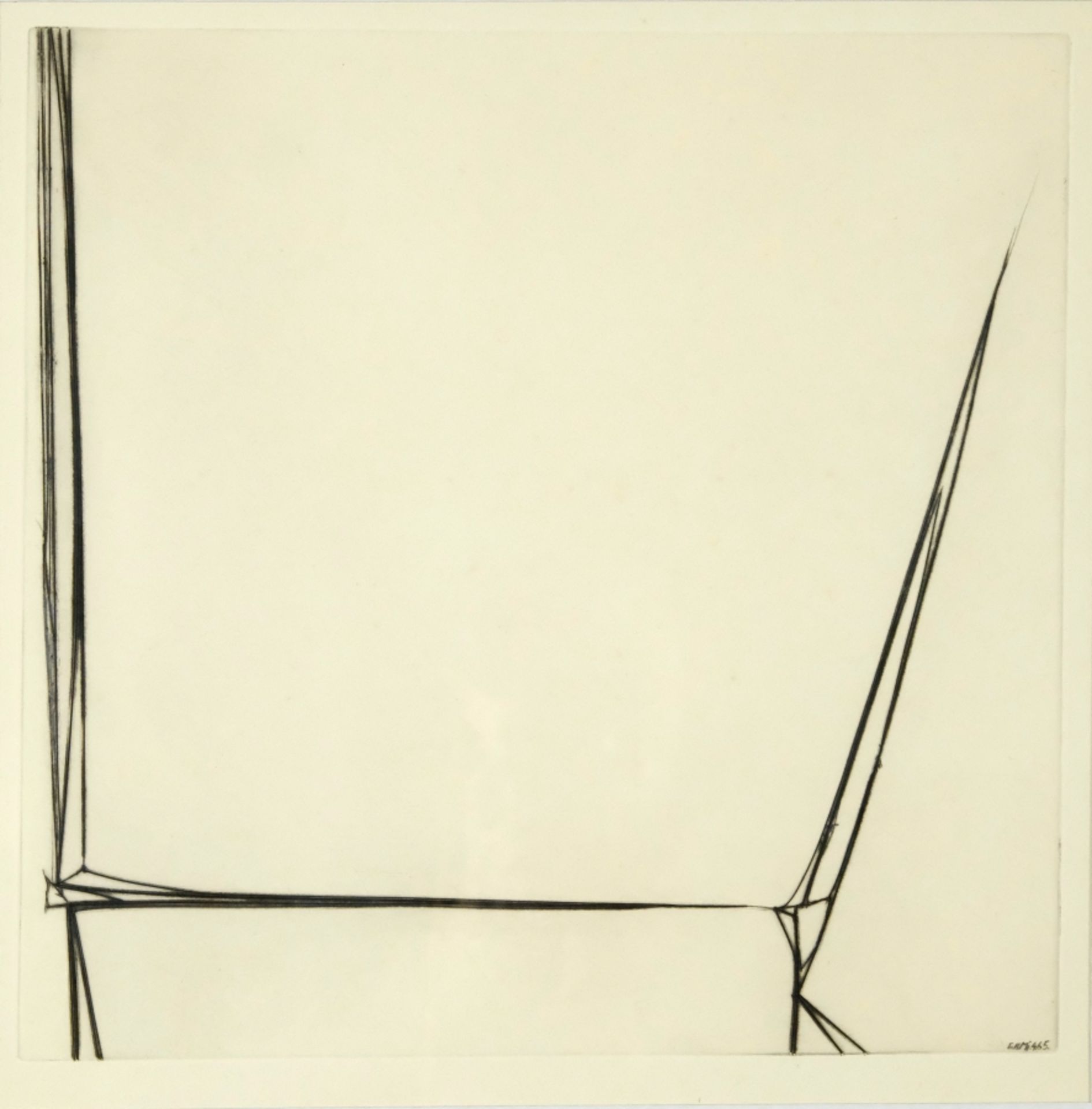 Hauser, Erich (1930-2004) "Mi.4.65.", 1965, drypoint.