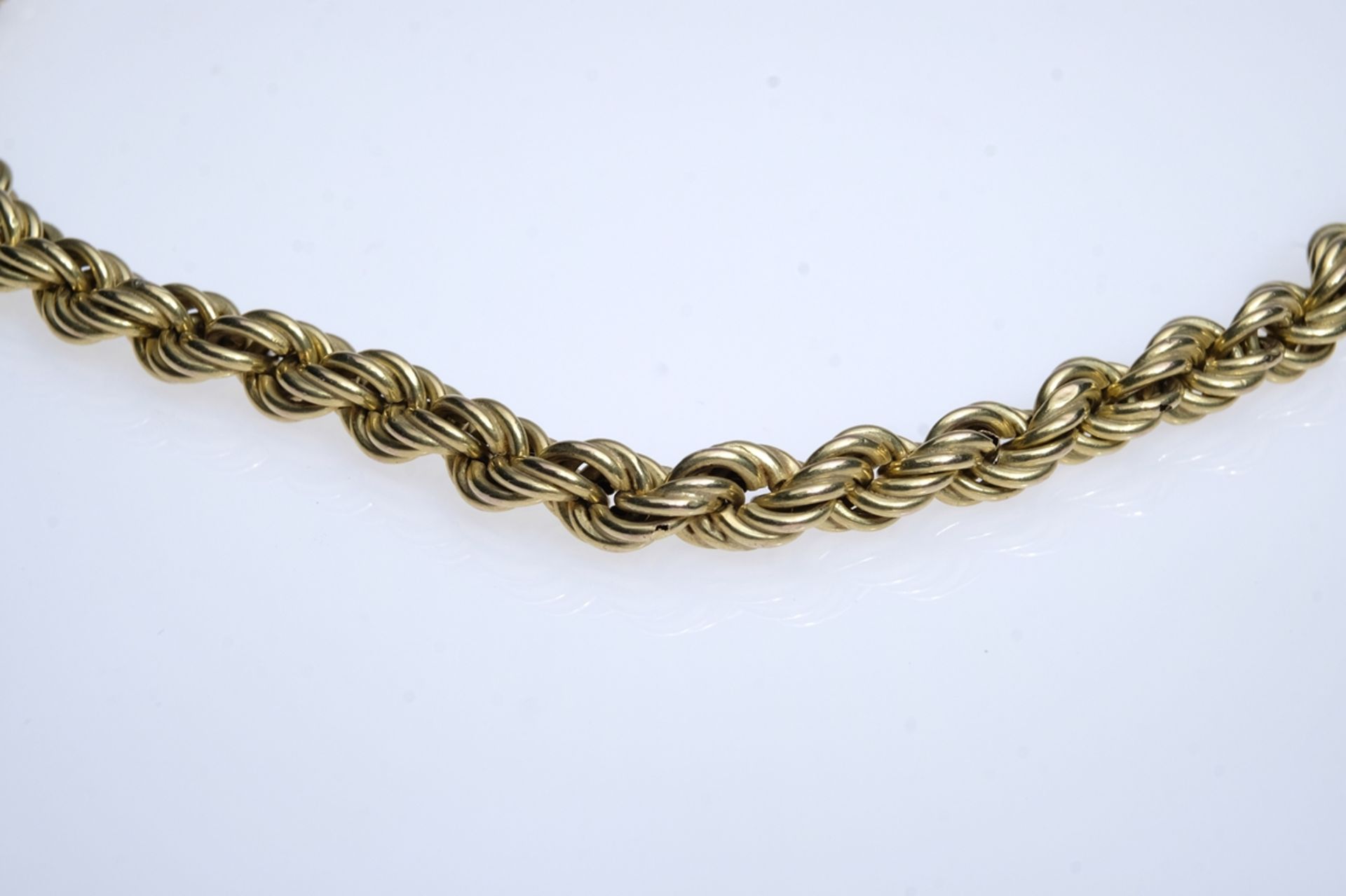 Kordelkette, Gelbgold 333, punziert, Länge 49 cm, 10,6g, klassisches Schmuckstück - Bild 2 aus 2