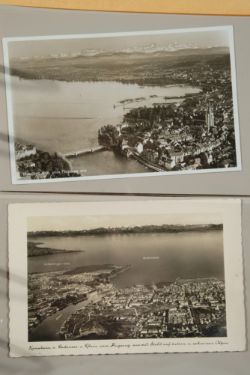 54 Postkarten Konstanz, Album Nr. 19, Sammelschwerpunkt 'Luftaufnahmen aus dem Flugzeug', 20er und 