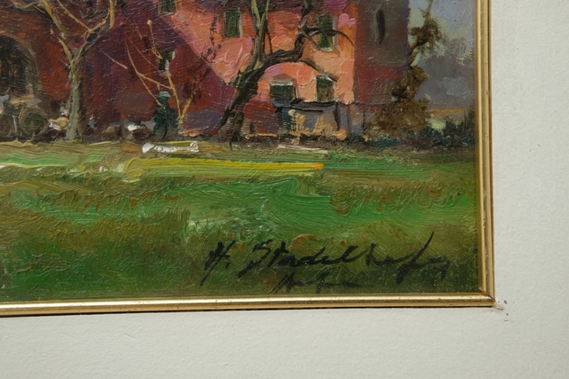 Stadelhofer, Helmut (1914-1979) "Casa di Rovizza", Öl auf Holz oder Karton.  - Bild 3 aus 4