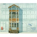 Böckmann, Bengt (born 1937) House facade, no year, colour lithograph.