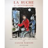 Chagall, Marc (1887-1985) "La Ruche et Montparnasse", exhibition poster with colour lithograph. Exh