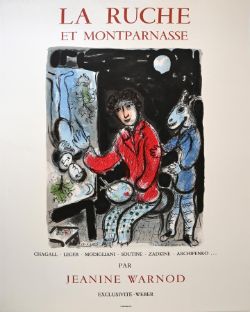 Chagall, Marc (1887-1985) "La Ruche et Montparnasse", Ausstellungsplakat mit Farblithographie. Auss