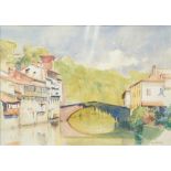 Möritz, Karl (1896-1963) "Römerbrücke bei Jean Pied de Port", 1942, Aquarell über Bleistift auf Pap