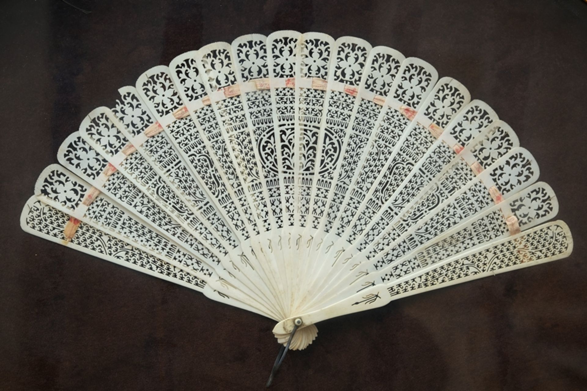 Fan made of bone, carved, early 20th century, Indonesia.