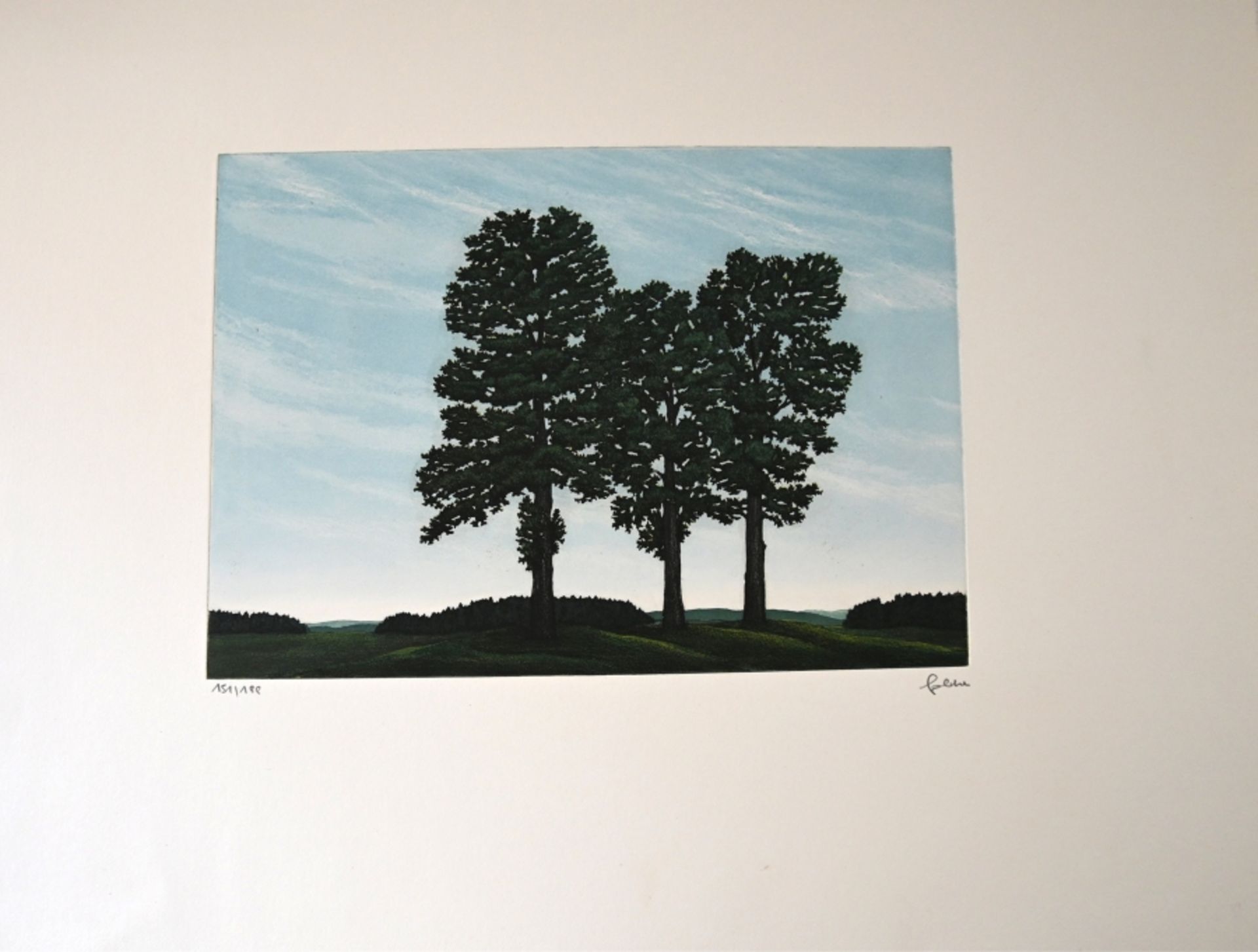 Politzer, Franz (born 1950) Three Trees, no year, colour etching. - Image 2 of 2