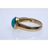 Gold ring with turquoise stone, 333 GG, 2.6 g, size 54.