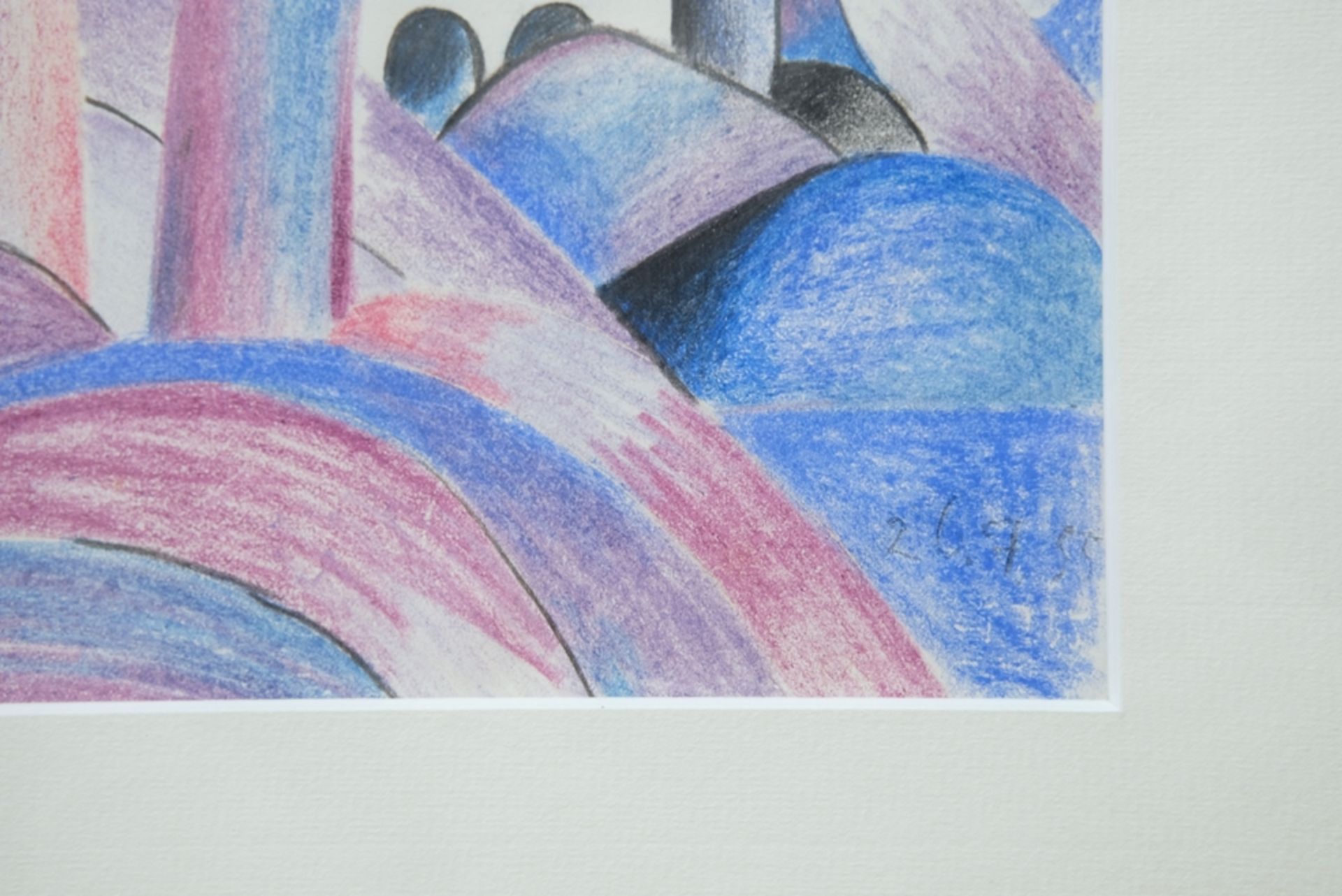 Rückert, Erich-Andreas (1920-2016)(1920-2016) Häuser durch Bäume hindurch gesehen, 1955, pastel cha - Image 3 of 4