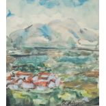 Schiess, Hans Rudolf (1904-1978) Blick auf See und Berge, Aquarell auf Papier. 