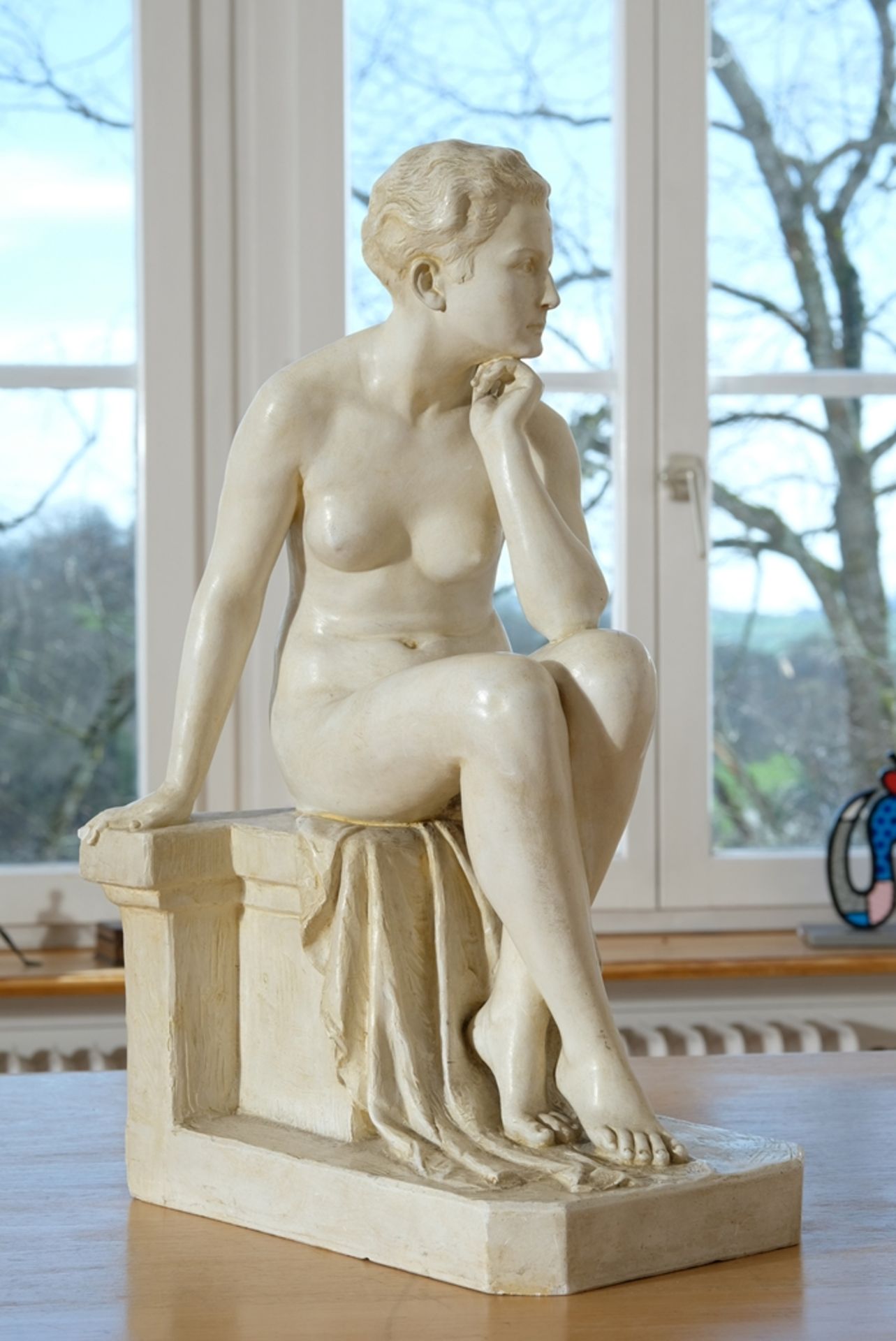 Schlipf, Eugen (1869-1943), Sitting Nude, plaster cast.