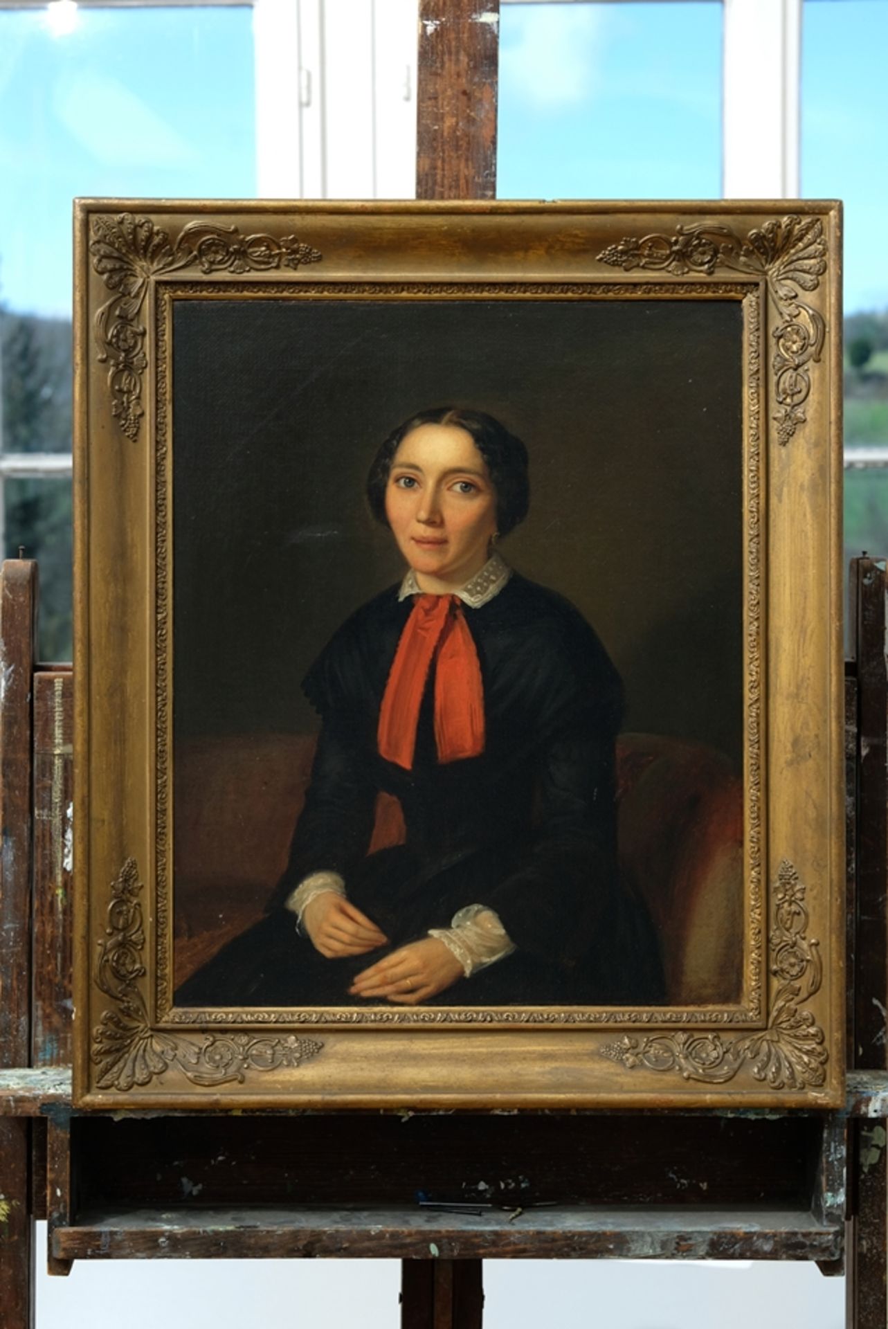 Unbekannt (19. Jahrhundert) Portrait von "Luise Henriette Friederike Beate Glock, geb. Breuninger", - Bild 2 aus 3