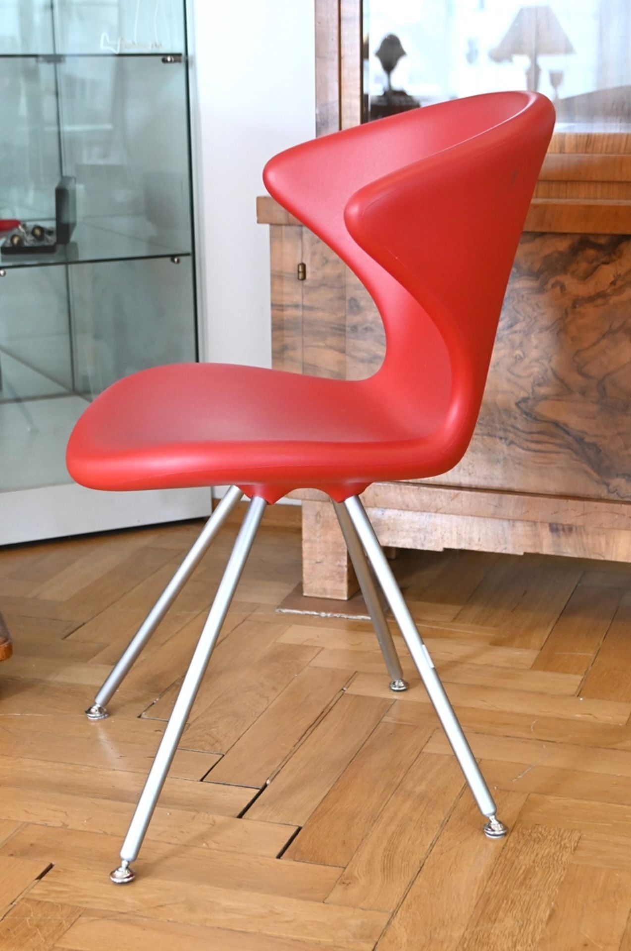 Design-Stuhl, Tonon Concept 902 mit Metallfüßen, geschwungene Form, Design Martin Ballendat (1958 B - Bild 2 aus 5