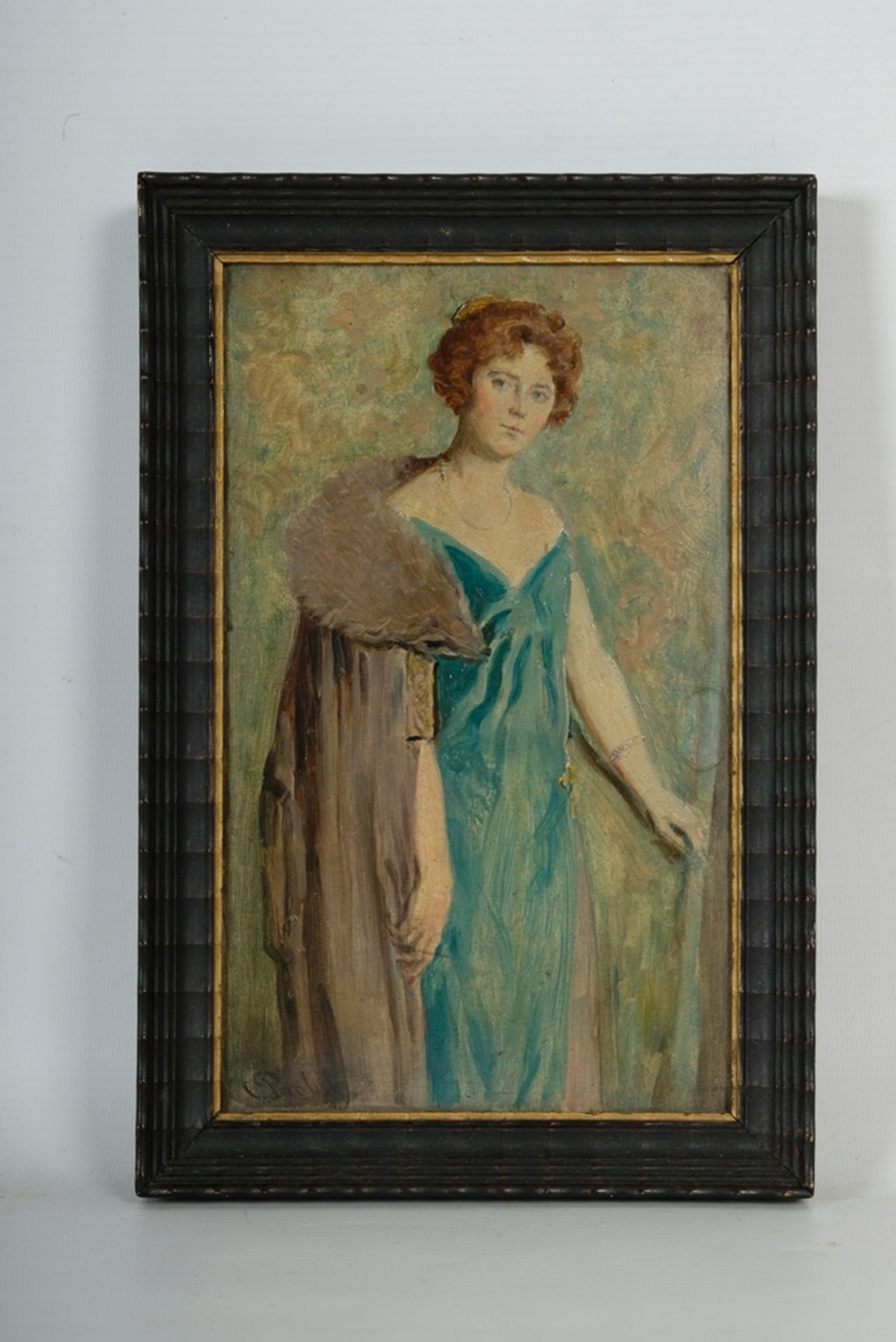 Probst, Carl (1854-1924) Dame im Gewand, um 1910/20, Öl auf Karton. - Bild 2 aus 4