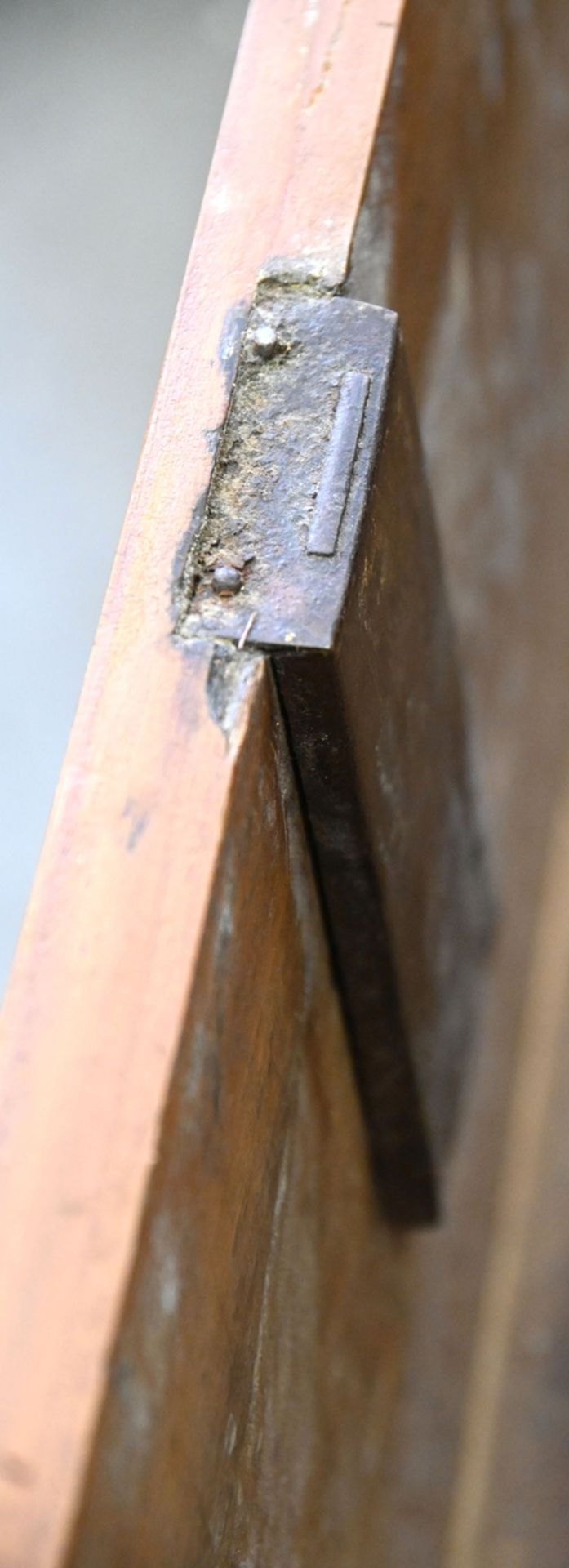 Writing chest with sloping flap, around 1800, cherry wood with thread inlays. Two drawers. Interior - Image 4 of 6