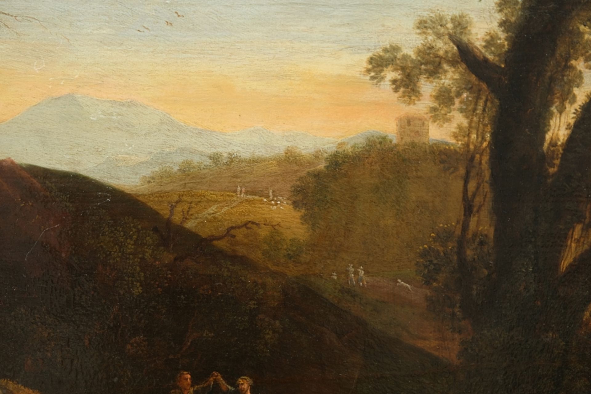 Siberechts, Jan (1627-ca. 1703) Italienische Landschaft mit Hirten, 1649, Öl auf Holz. - Bild 5 aus 10