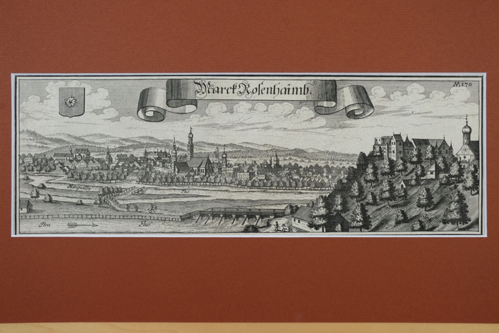 Merian, Matthäus (1593-1650), Four copper engravings with city panoramas.  - Image 3 of 4