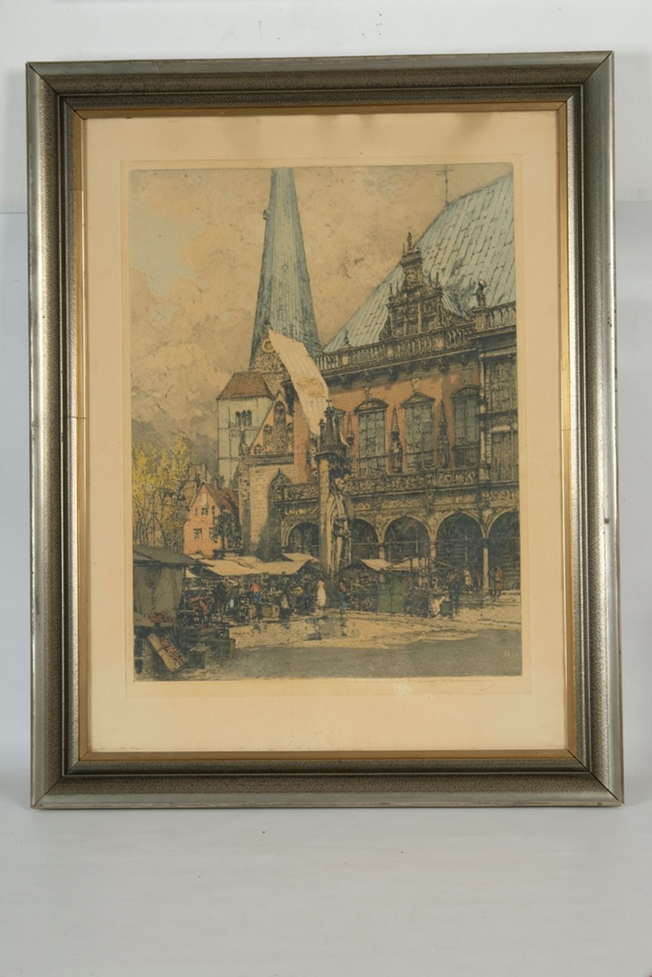 Kasimir, Luigi (1881-1962) Bremer Markt am Rathaus, 1936, colour etching.  - Image 2 of 3