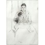 Cassatt, Mary (1844-1926) "Repose", 1890, Kaltnadelradierung. 