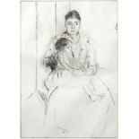 Cassatt, Mary (1844-1926) "Repose", 1890, drypoint. 