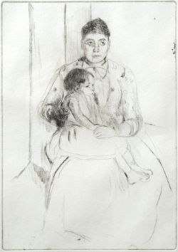 Cassatt, Mary (1844-1926) "Repose", 1890, Kaltnadelradierung. 